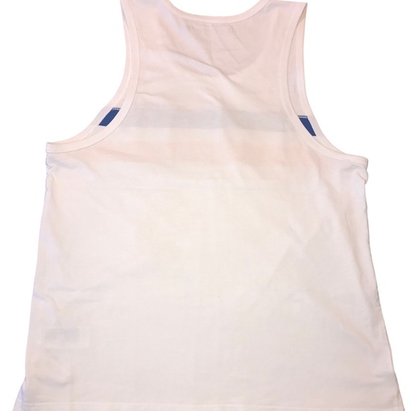 Calvin Klein Men’s Tank Top Shirt White Blue Yellow Stripe Size XL - Picture 2 of 8